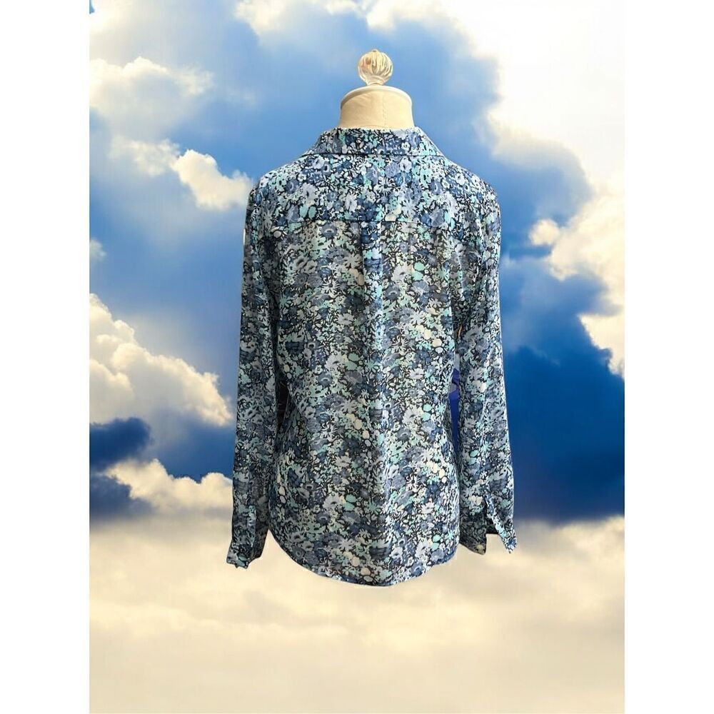 LOFT Shades of Blue Blouse / SZ: PS / NWOT - Picture 4 of 6